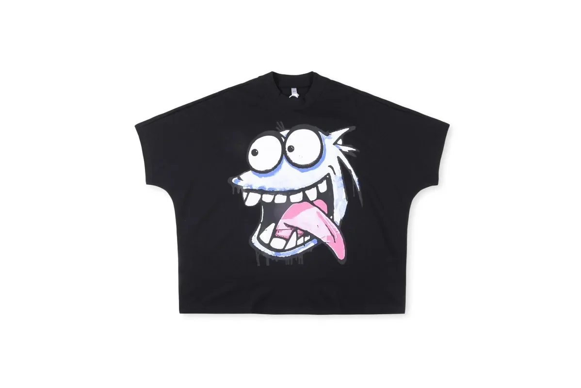 

Hip Hop Top Level Version Oversized Cartoon T-shirt for Men Women Unisex High Quality Casual Streetwear Loose Top Tees T Shirt