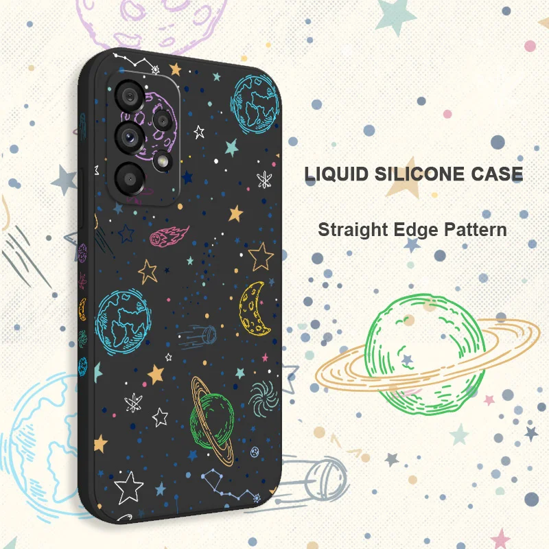 Neon Planet Case For Samsung Galaxy A73 A53 A33 A23 A13 A03 A72 A52 A52S A32 A22 A12 A02 A02S A71 A51 A31 A21S 4G 5G Cover