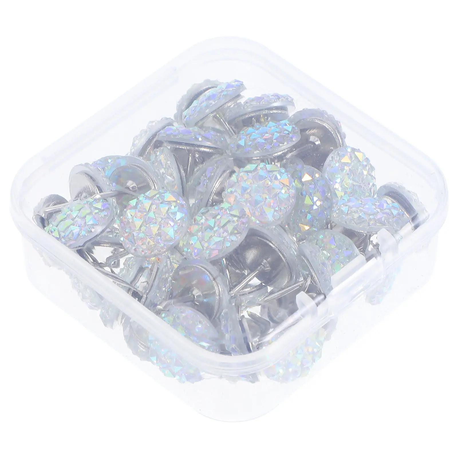 

50Pcs Glitter Rhinestone Resin Thumb Tacks Decorative Push Pins for Bulletin Board Cork Board Map Pins Office Desk Accessories