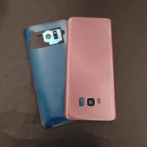Задняя крышка для Samsung S8 G950 крышка аккумулятора задняя крышка корпуса Запасные части для Galaxy S8Plus S8 + G955 и объектива камеры