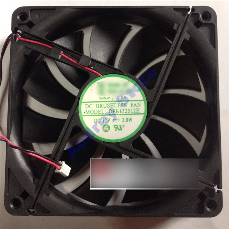 13525 DFB132512H 12V 3W 0.25A 2-wire 13.5cm chassis cooling fan 1700RPM Double ball bearing air blower