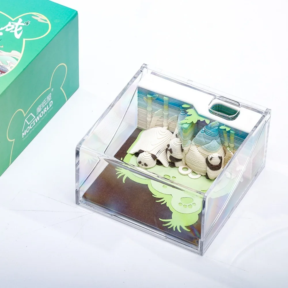 Chengdu Panda Cultural creativo 3D papel estéreo tallado nota adhesiva Panda Paradise modelo decoración de escritorio