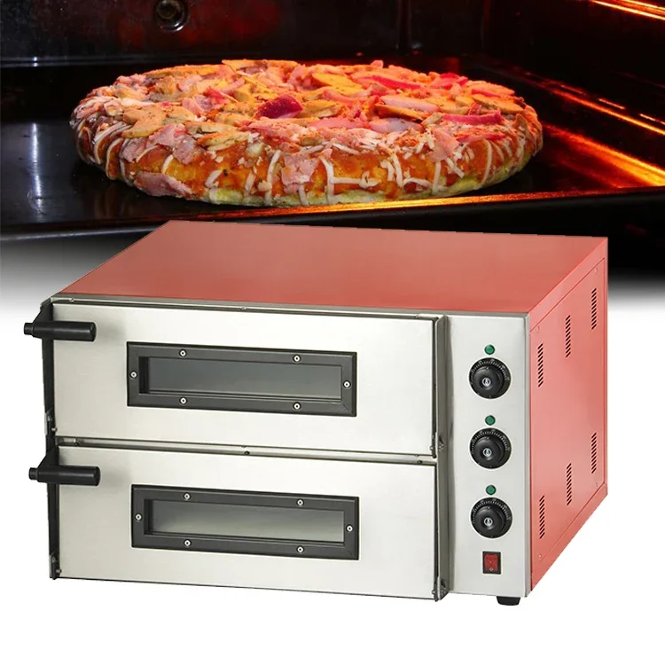 Professional Restaurant Commercial Counter Top Double Decks Bakery Equipment Pizza Machine High Heat Electric Pizza Oven