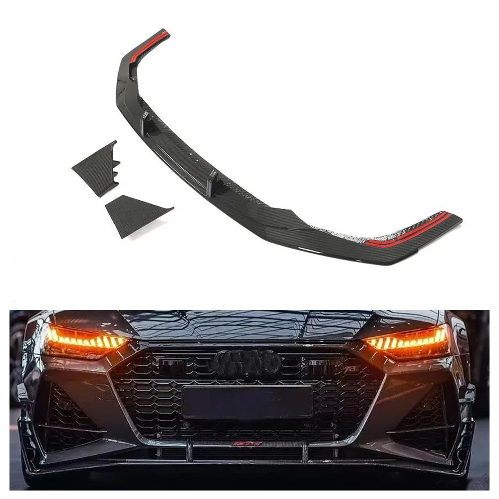 

ABT Style Dry Carbon Fiber Front Lip for Audi RS7 C8 Sportback 2020-2021 New Upgrade Front Bumper Lip for 4 Door Sportback