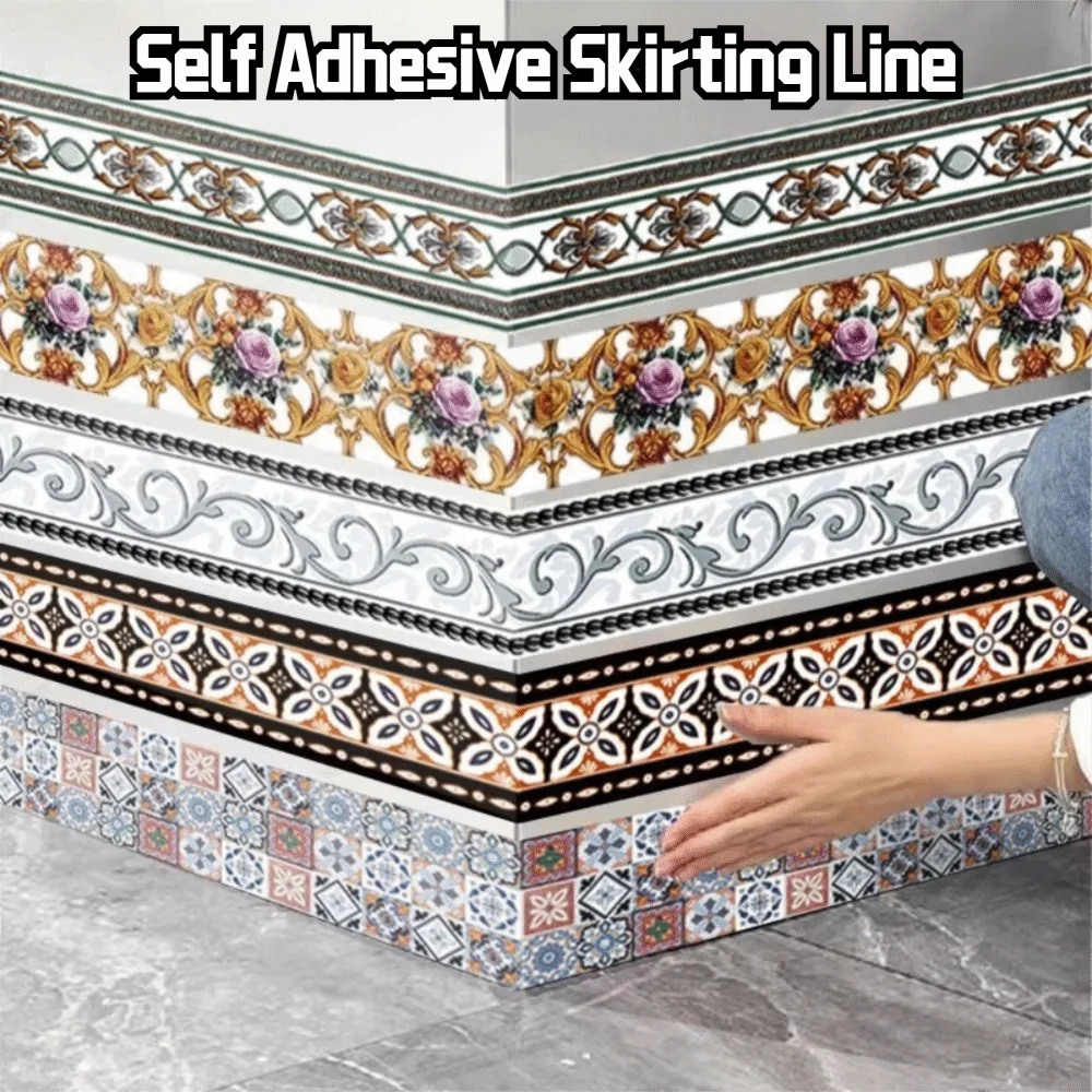 Fashion 10 Meter Wall Base Self Adhesive Thickened Skirting Line Soft Anti-collision Corner Line Home