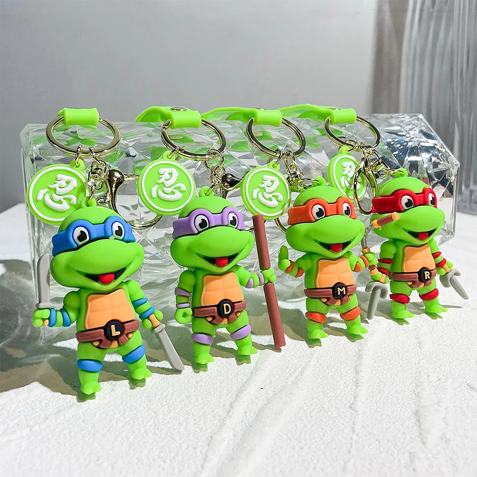 4 style Anime Ninja Turtle Figure Keychain Teenage Mutant Ninja Turtles Raphael Donatello Doll Keyring Car Key Bag Ornament Gift - view 3