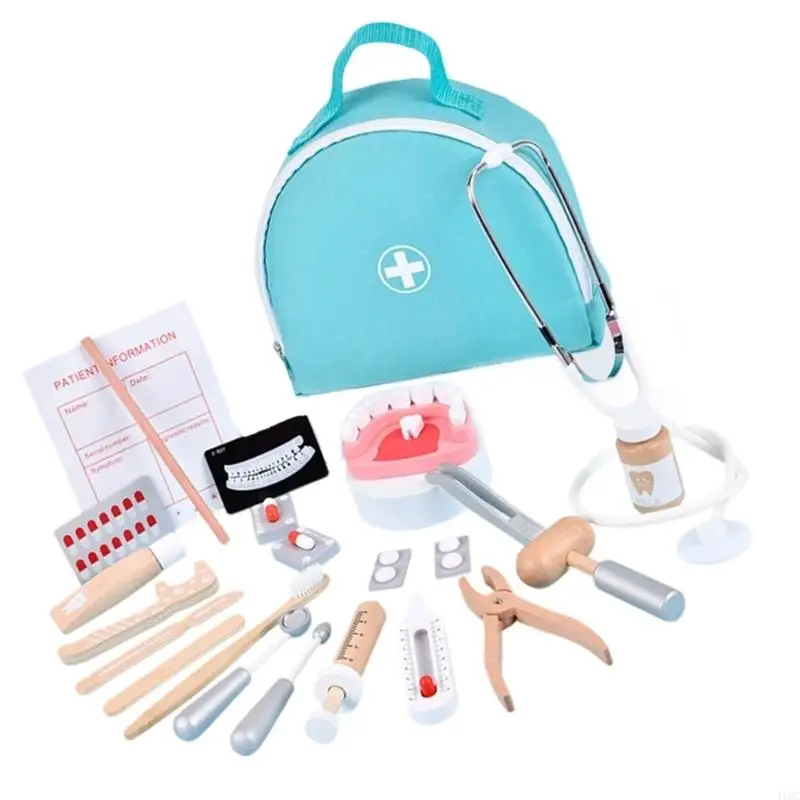 

2025 New Doctor Pretend Play with Medicals Bag,Doctor Role Play Set with Realistic Toy Stethoscope Dressing Up Playset