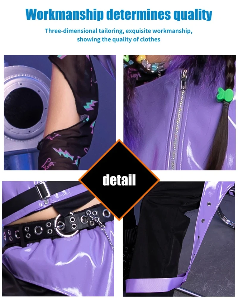 Conjunto de tres piezas de ropa fresca de baile de Jazz para niños, puesta en escena de moda para niñas, ropa de baile callejero para niños