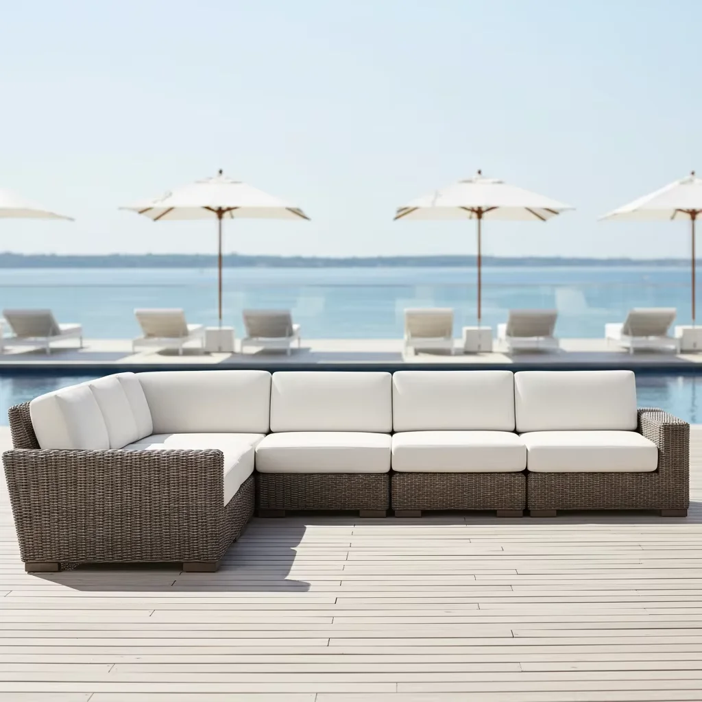 #Plastic Weave Rattan Garden Furniture Outdoor Sectional Sofas