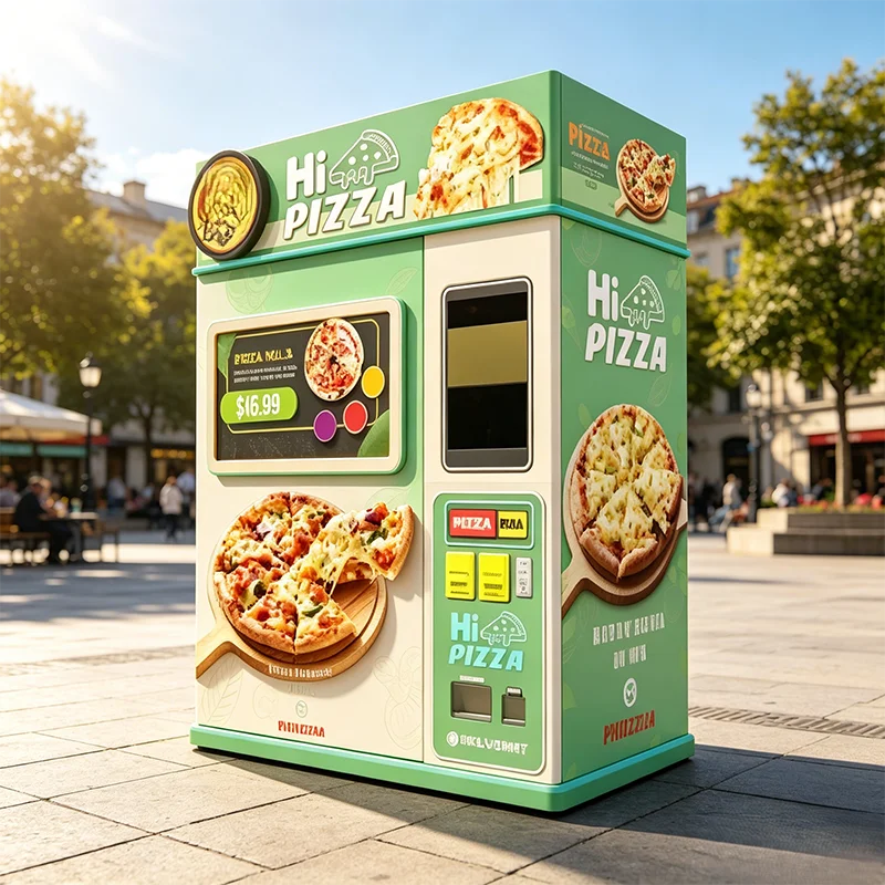 Pizza Vending Machine with Dual Hopper for Two Pizza Sizes 7 Inch and 10 Inch