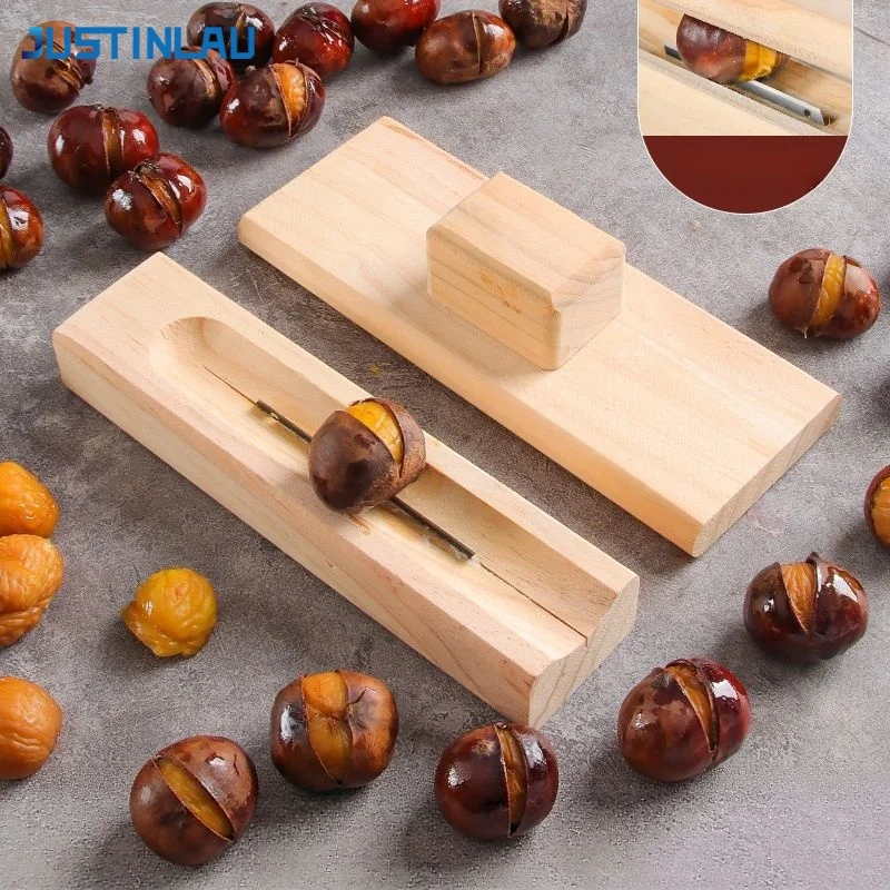 JUSTINLAU Wooden Handle Nut Cracker Manual Chestnut Opener Heavy Duty Nut Cracker Plier for Walnut Almond Pecans Kithchen Gadget