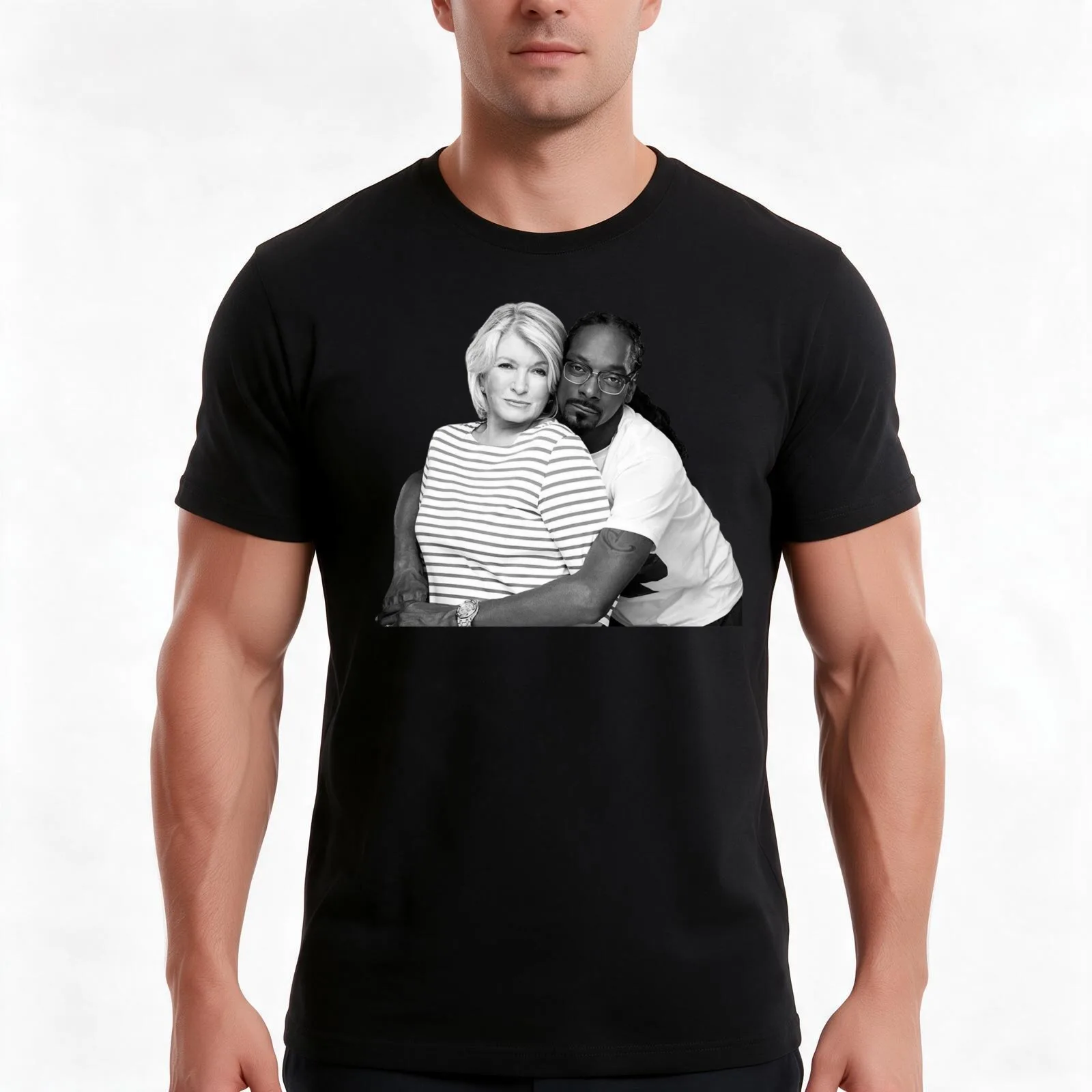 Snoop and Martha T-Shirt Summer Casual Cotton Tee Oversized Streetwear Tops Vintage Graphic Print Loose Fit Short Sleeve