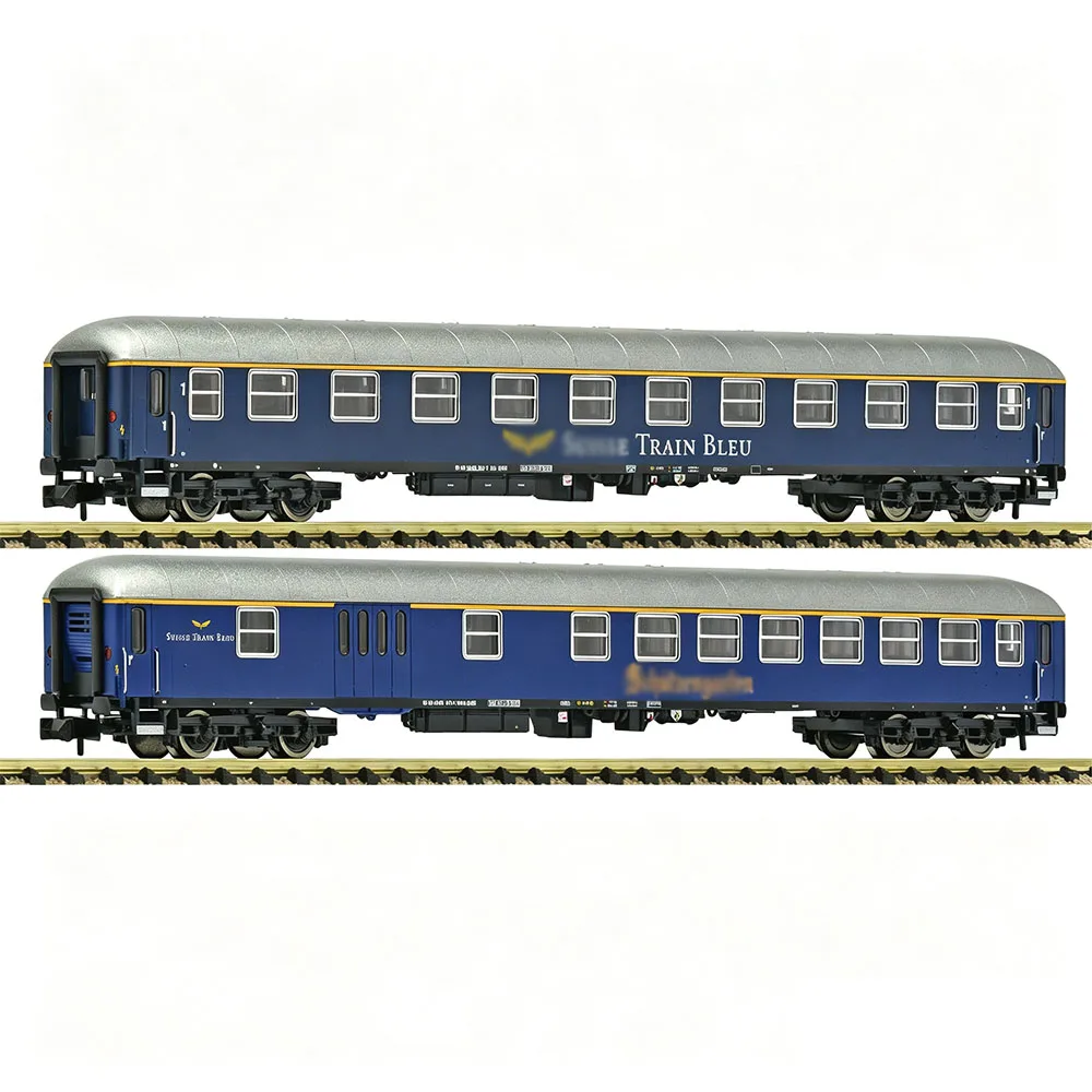 1/160 Scale N Type Train Model 6260083 Blue Train Passenger Car Two Carriage Collection Sand Table Display Adult Toy