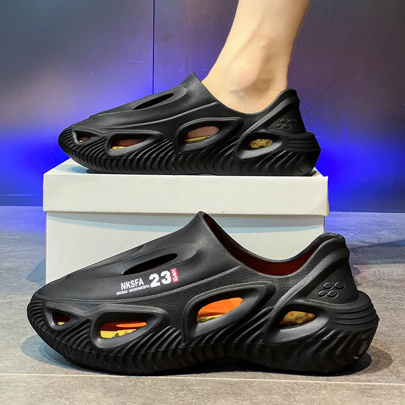 

Мужские летние сандалии на тему ореха 2024, спортивные сандалии для вождения, дышащие слипоны из материала EVA Beach oes с Thi Sole