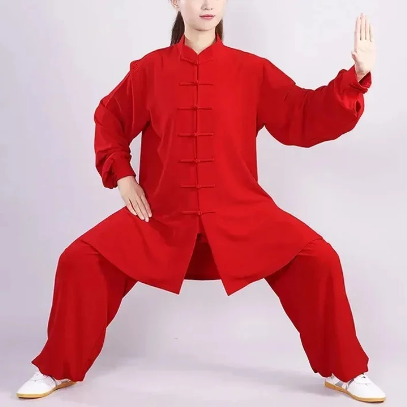 New Chinese Style Men Women Tai chi Wushu Uniform Kung Fu Suit Casual Outdoor Sport Clothing Jacket Pants Sets