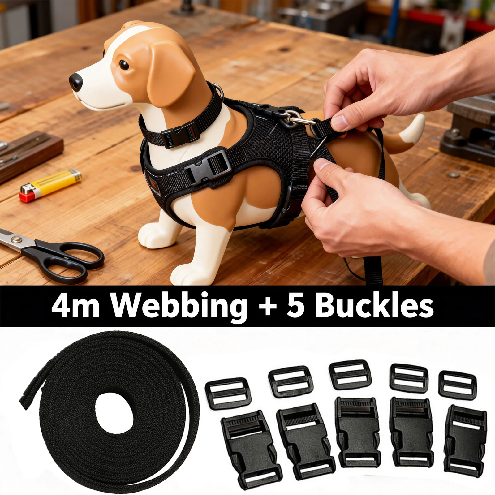 4M Nylon Schwerlast-Gurtband Rucksackgurt Kleidungsband Nähband Handgemachtes DIY-Nähzubehör für Gepäckschnallen