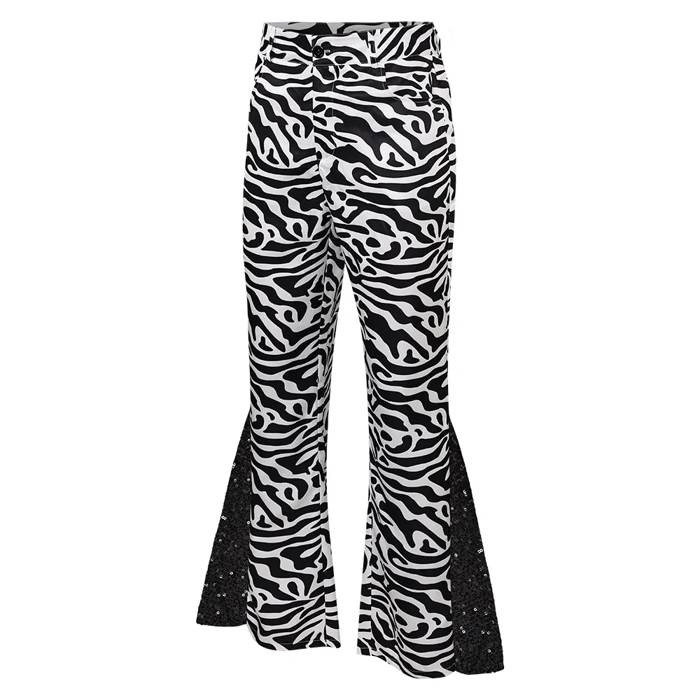 Pantalones Retro de discoteca para hombre, pantalón de baile Hippie de los años 70 y 80, ropa acampanada con fondo de campana para fiesta de Halloween