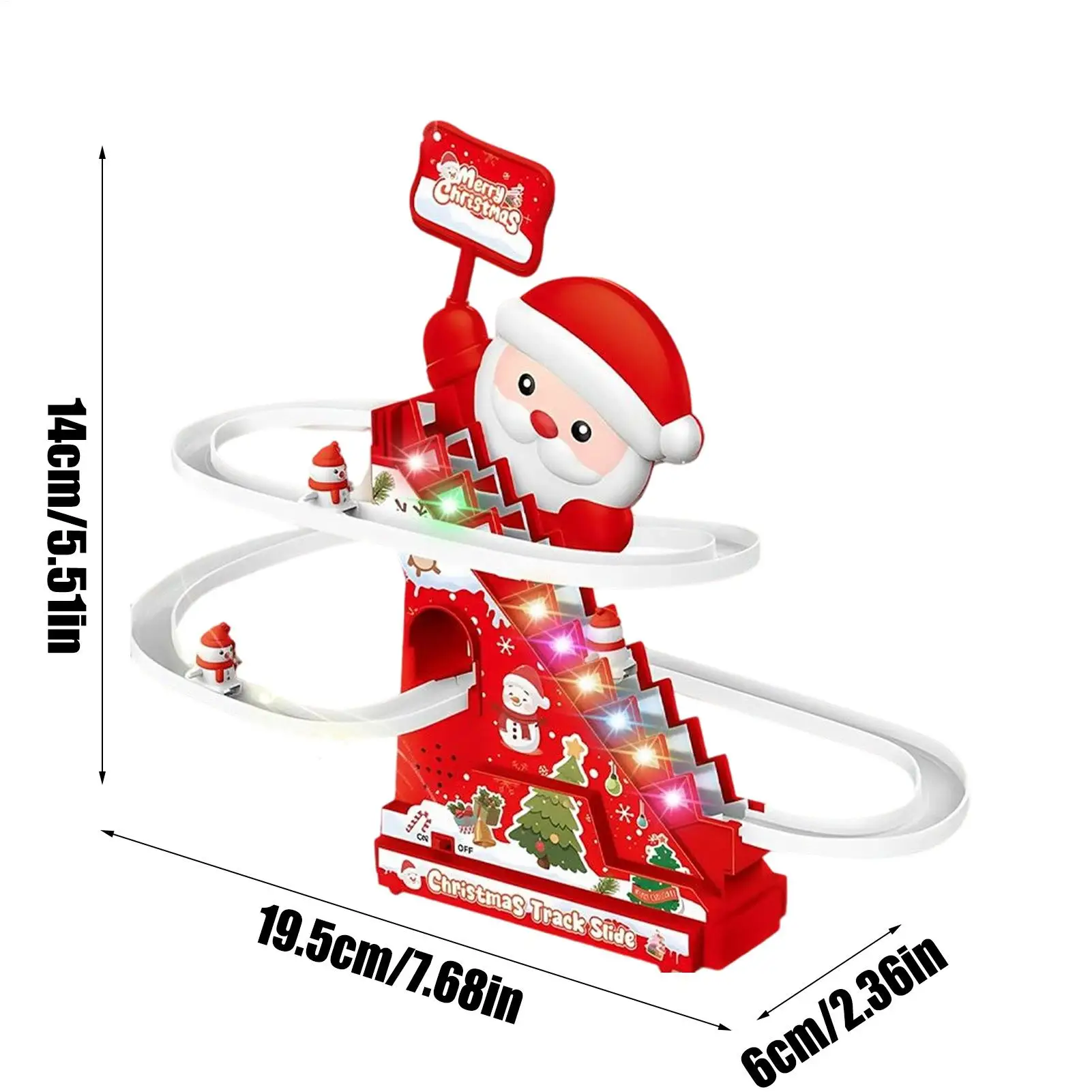 Santa Climbing Toy Santa Electric Slide Climbing Toys Electric Snowman Coaster With Light Music Track Activity For Boys Girls