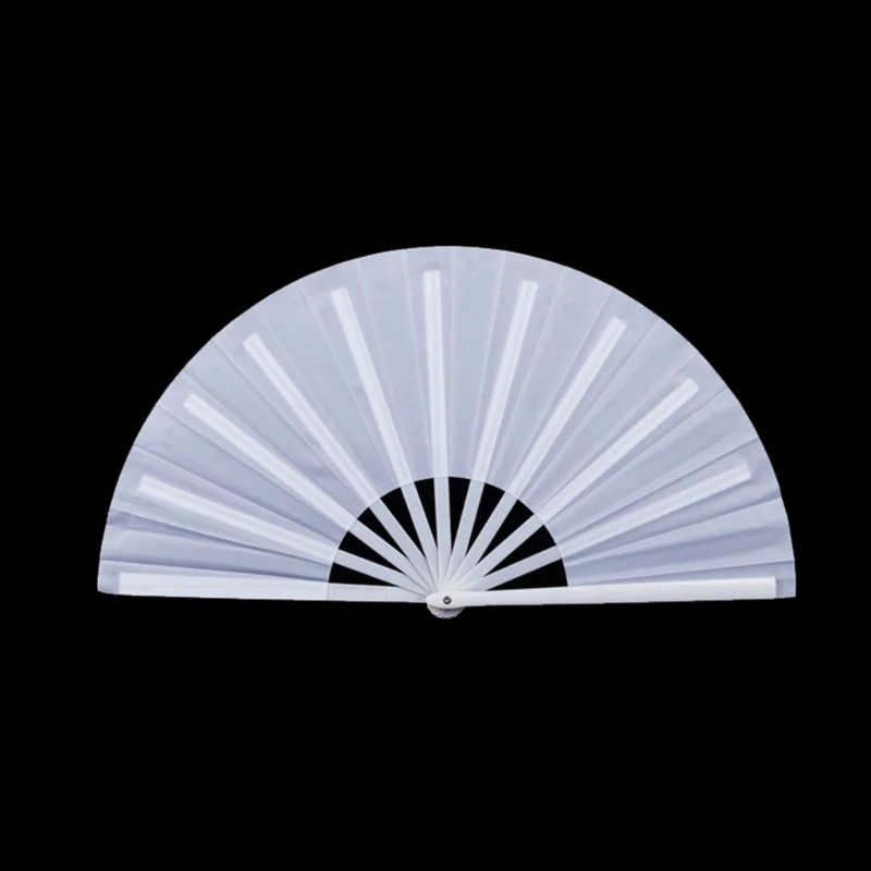 Plástico osso Folding Dance Fan, estilo chinês, Handheld Exercício Fan, DIY