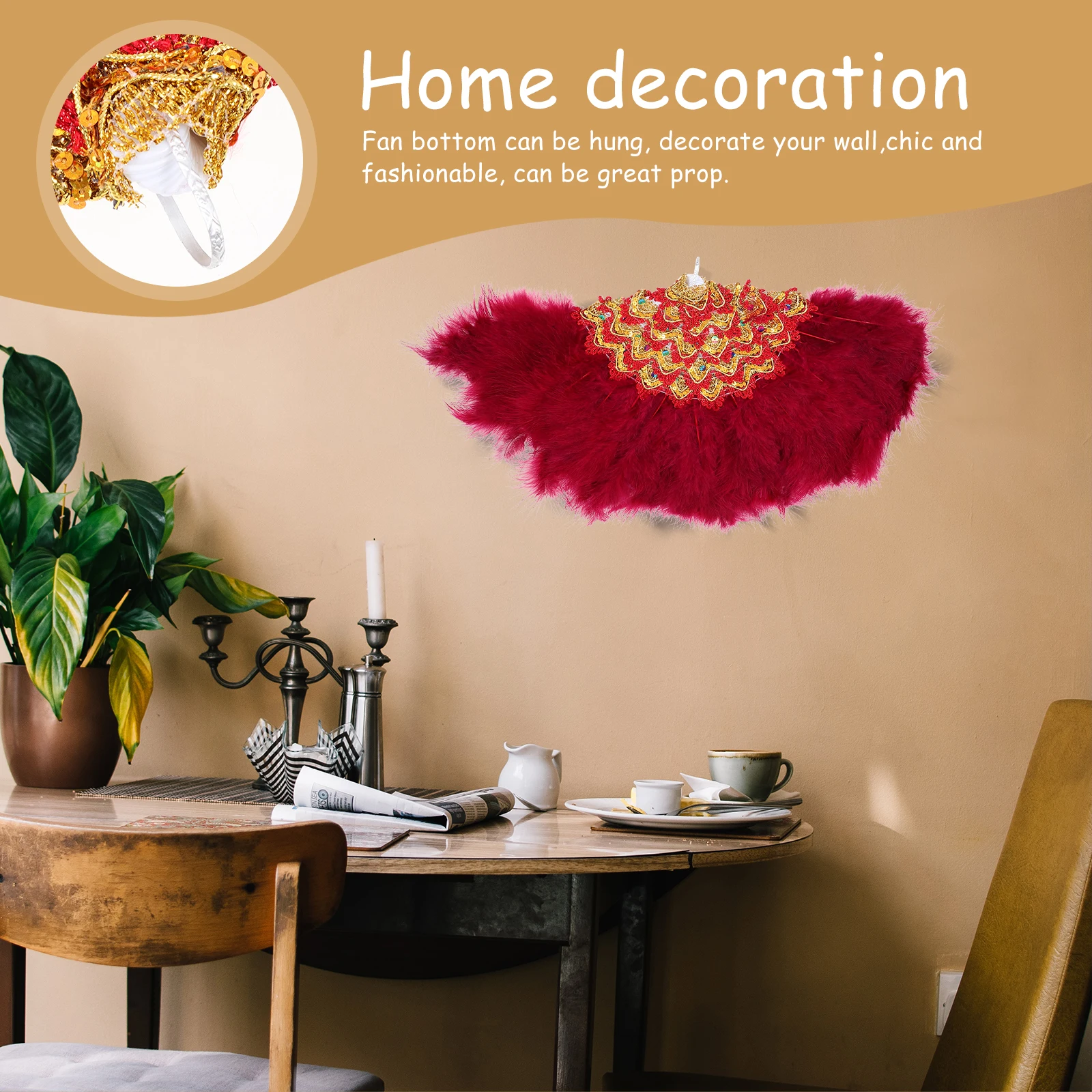 

Plumage Fan Fashionable Elegant Lightweight Party Costume Dance Performance Wedding Stage Show Photography Wedding Plumage Fan