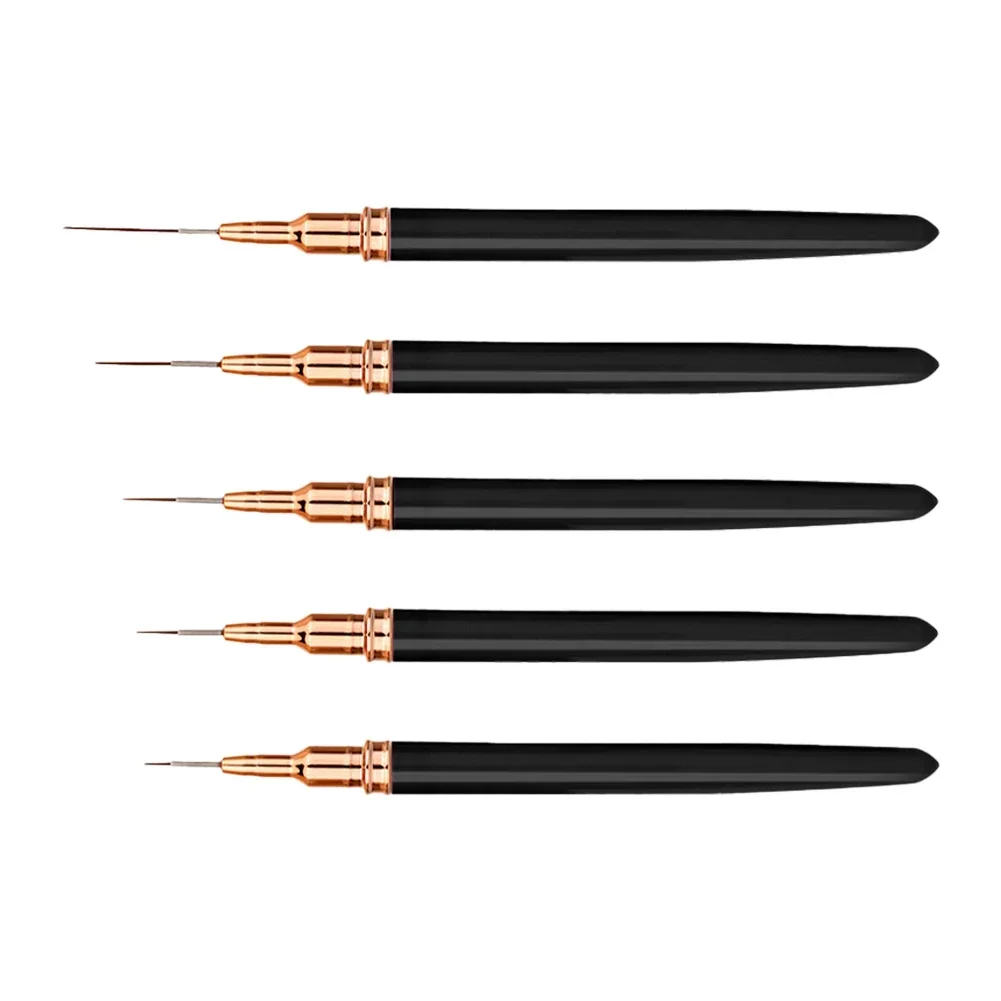 Juego de pinceles delineadores para decoración de uñas, Kits de pinceles para uñas de Gel UV, pintura de líneas a rayas, dibujo, bolígrafo de flores, herramienta de manicura profesional, 5 uds.