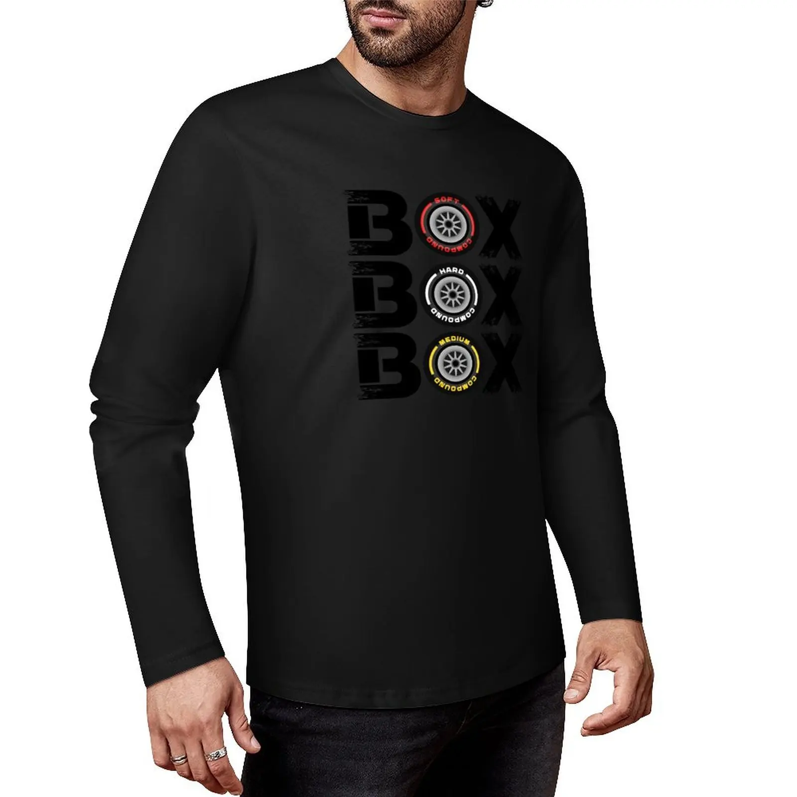 Box Box Box F1 Tyre Compound V2 Design Long T-Shirt korean fashion Oversized t-shirt mens graphic t-shirts pack