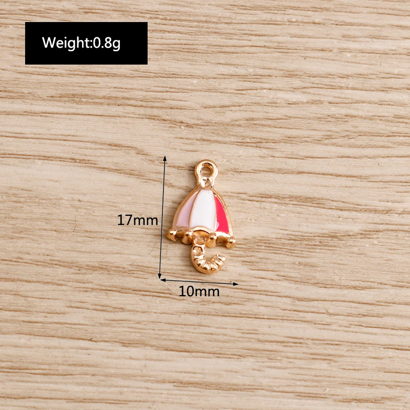 10pcs 10x17mm Cute Enamel Umbrella Charms Pendants for Drop Earrings Necklaces Bracelets DIY Crafts Jewelry Making Accessories