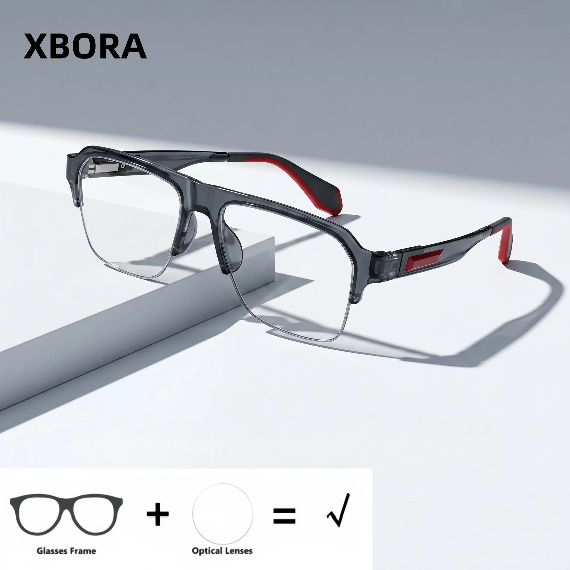 XBORA TR90 Men's and Women's Fashion Trend Leisure Sports Cycling Outdoor Myopia and Hyperopia Optical Prescription Glasses