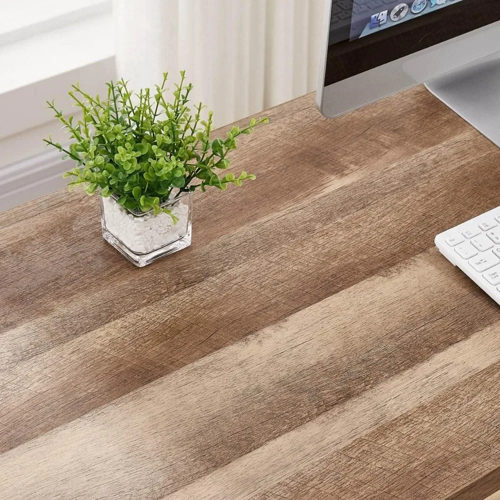 L geformter Computer tisch, industrieller Schreibtisch mit Regalen, reversibler Eck schreibtisch aus Holz und Metall für das Home Office