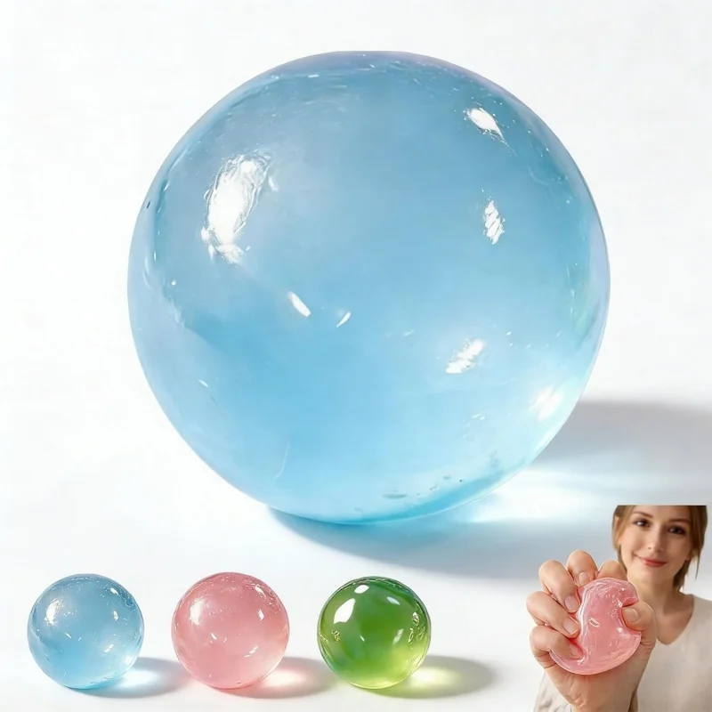 Pelota Antiestrés de Aceite de Coco Hecha a Mano, de Ascenso Lento, Transparente, Tipo Gelatina, Suave, para Aliviar el Estrés en Adultos