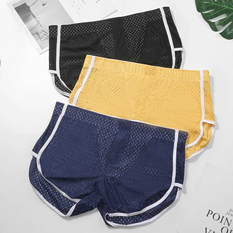 

5PCS Men's Arro pants, ice silk underpants, boys' summer, teenagers' four-cornered short pants with loose slits,