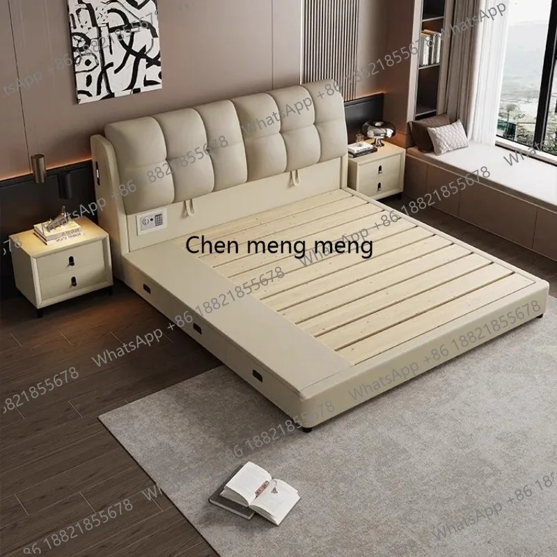 E136 180x200cm King Full Size Double Bed Leather Multifunctional Storage Twin Bed Frame Queen Luxury Cama Casal Bedroom Furnitur view 4