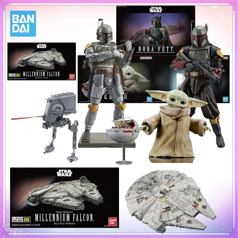 

Набор для сборки модели Bandai Star Wars: AT-ST, Мандалорец, Грогу, Боба Фетт, аниме-фигурки, конструктор «Миллениум Фокс», игрушки-фигурки