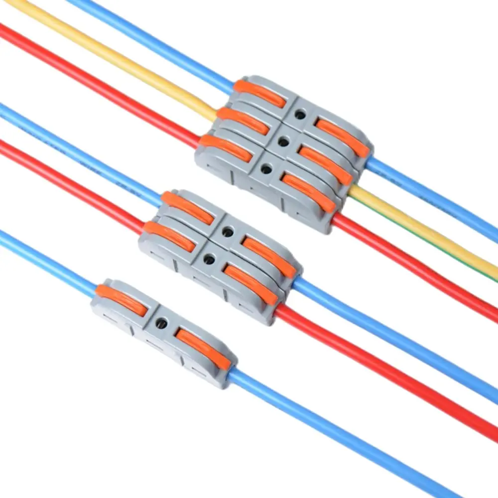 34/50pcs Lever Wire Connector For Quick Connection 28-12 AWG 1-to-1 In-line Wire Connector Compact Splice Insulated Terminal