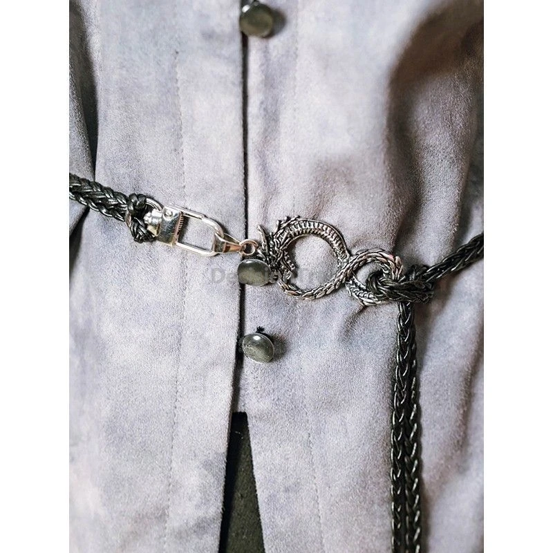 2025 retro design sense tassel belt chinese style vintage temperament waist accessory ethnic characteristic woven frenulum belt