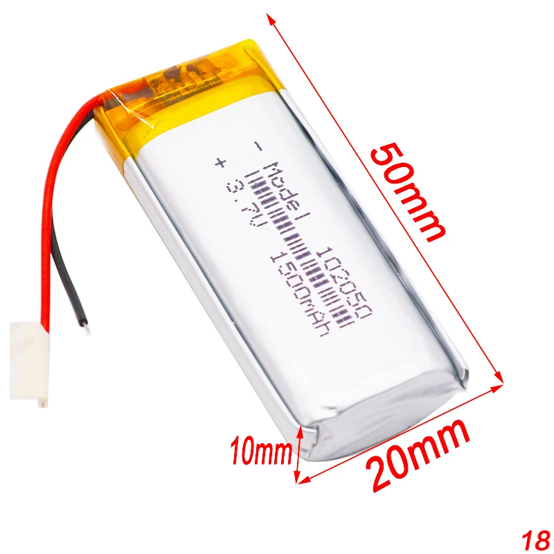 3.7V 1500MAh 102050แบตเตอรี่ลิเธียมโพลิเมอร์ Li-Po Li Ion แบตเตอรี่แบบชาร์จไฟได้สำหรับ MP3 MP4 MP5 GPS DVD แท็บเล็ตบลูทูธกล้อง Lipo Cell