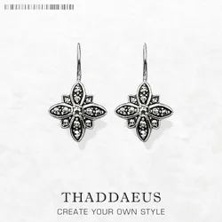 Drop Earrings Marcasite Star Flower Trendy Gift For Women High Quality Europe Style 925 Sterling Silver Zirconia Fashion Jewelry