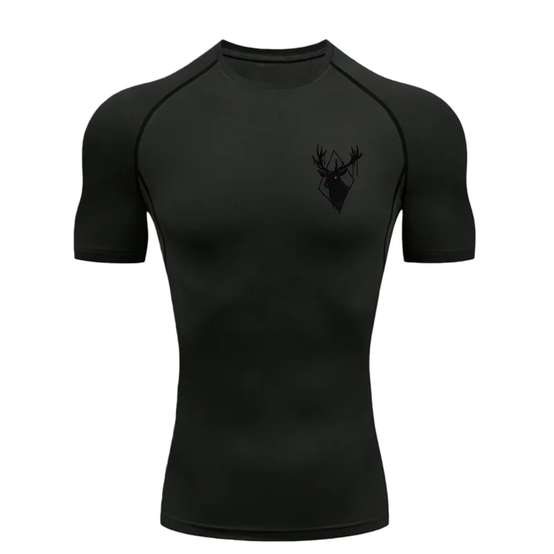 Abstract Print 2026 Men's Sports T-Shirt Training Fitness Compression Workout T-Shirt T-Shirt For Men
