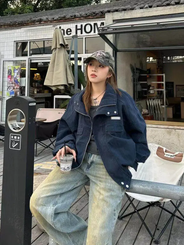 

American Sle Heavyweight Waed Pure Cotton Retro Workwear Jaet ort Loose Casual Outerwear for Men Spring 2026