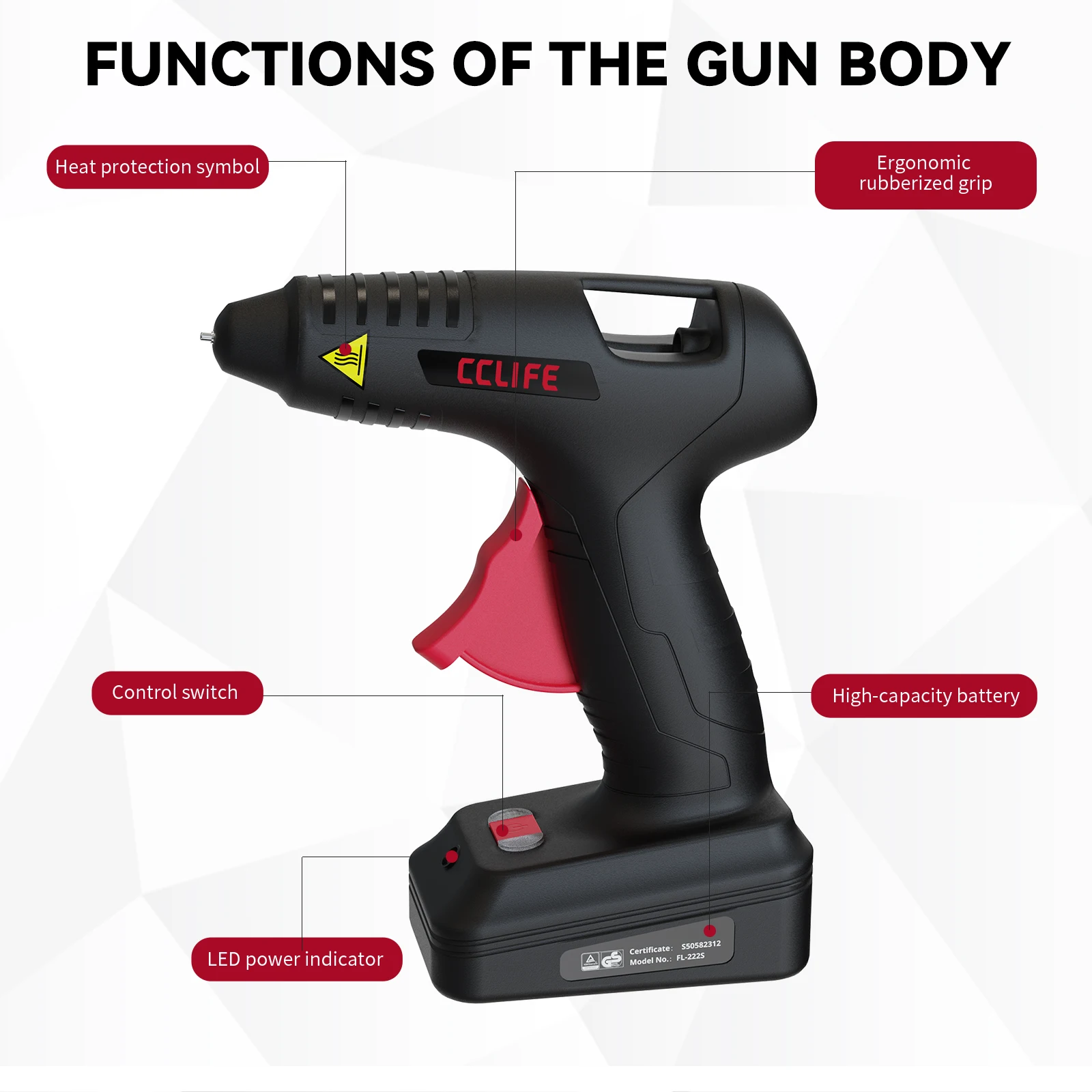 ปืนกาวไร้สาย 4V ดีไซน์ใหม่