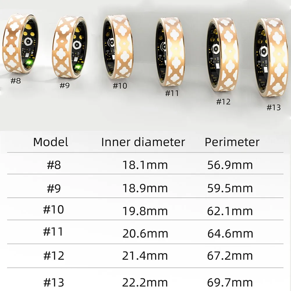 Women Smart Ring Heart Rate IP68 Waterproof Intelligent Female Luxury Health Monitor Fashion Rings Festival Gifts For Ladies