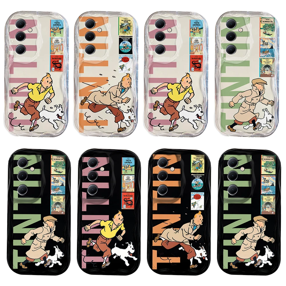 The Adventures Of T-tintins 3D Wave Case For Samsung A73 A72 A71 A55 A54 A53 A35 A34 A33 A25 A24 A15 A14 A13 A05 A04 4G 5G Cover