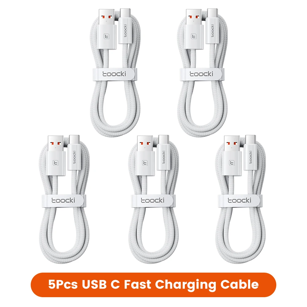 Toocki 6A Super-Ladekabel USB auf USB-C für iPhone 17 16 Samsung Huawei 1/2/3/5 Stück 100W Typ-C Schnelllade- und Datenkabel