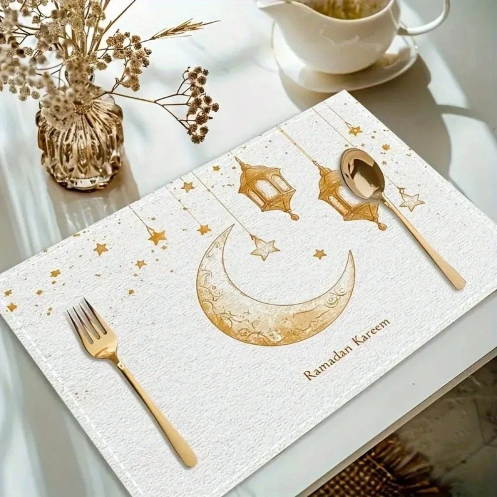 1PC Ramadan Kareem Placemats, Festive Print for Eid Celebration, Home & Restaurant Use 30X40cm