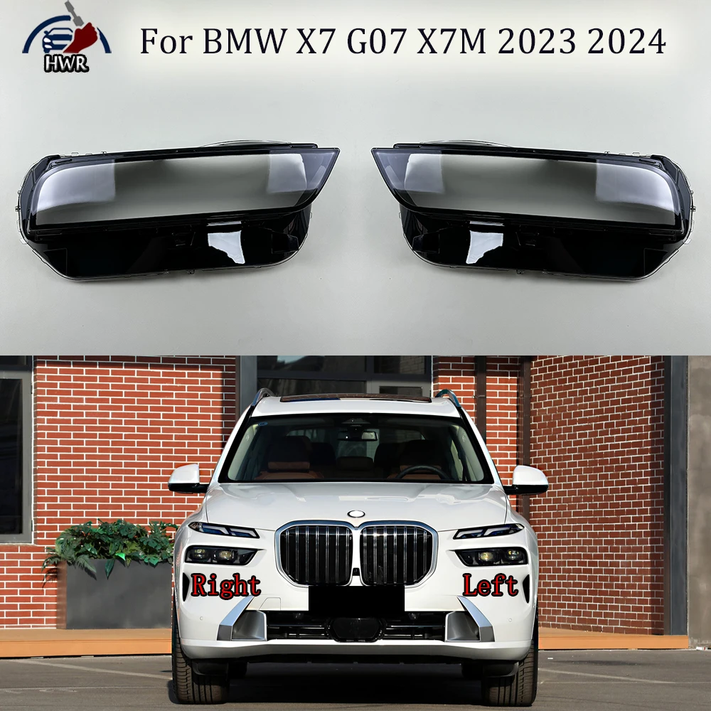 

For BMW X7 G07 X7M 2023 2024 Headlight Cover Transparent Mask Headlamp Lamp Shell Lens Replace Original Lampshade Plexiglass