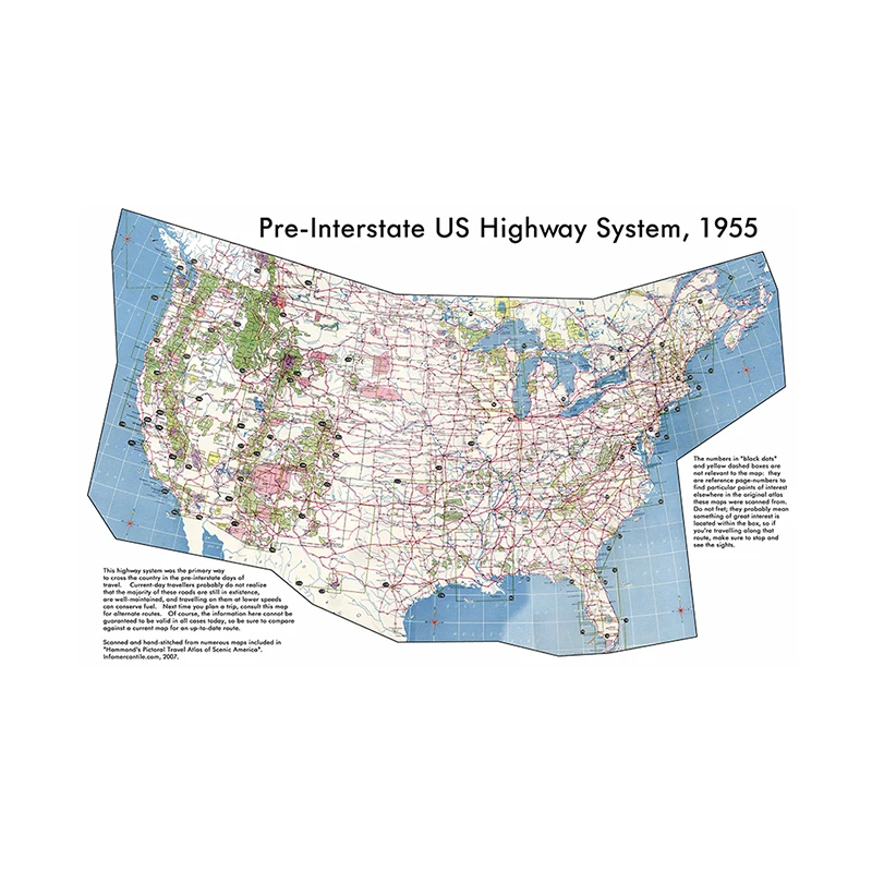 225*150 سنتيمتر خريطة الولايات المتحدة الأمريكية ما قبل الطريق السريع الأمريكية نظام خريطة غرفة المعيشة ديكور غرفة مكتب المنزل اللوازم المدرسية