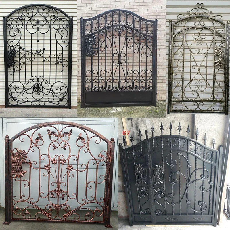 باب حديد منزلي، باب فناء، سياج ريفية، فيلا خارجية، مفردة ومزدوجة #3