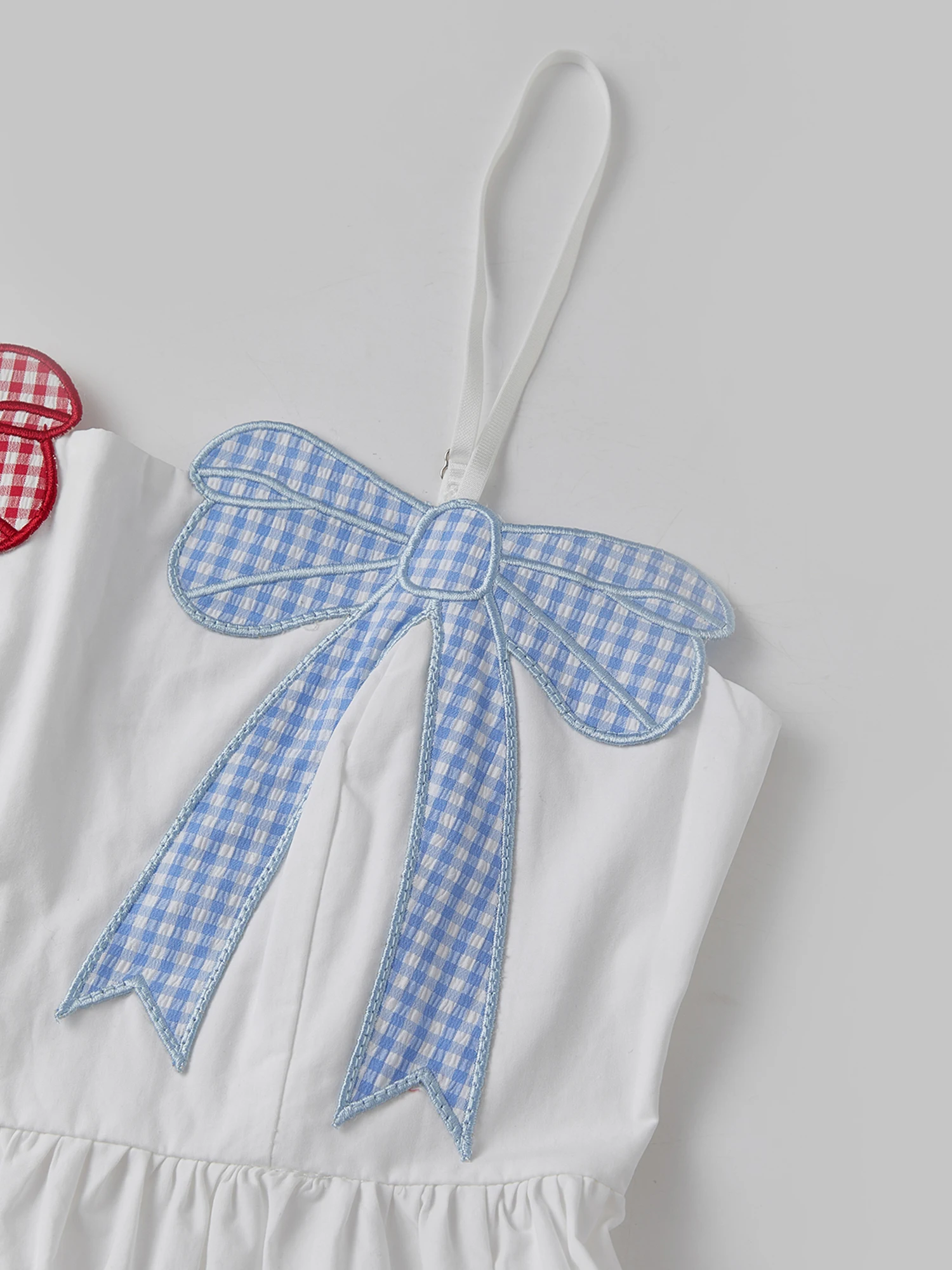 فستان كامي نسائي بدون أكمام منقوش ومطرز بفيونكة مع أشرطة سباغيتي فستان صيفي قصير على شكل حرف A مناسب