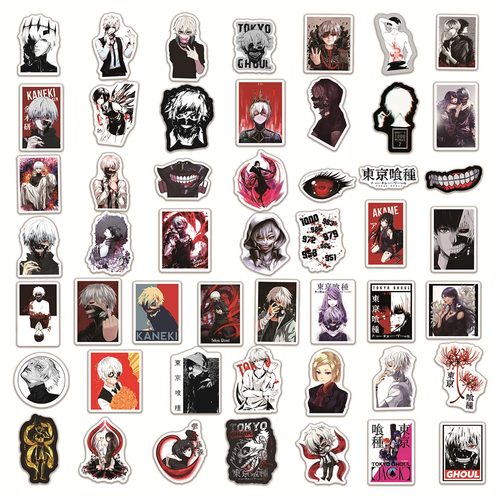 10/30/50pcs Anime Tokyo Ghoul Kaneki Ken Stickers Cool Japan Magan Decals Graffiti Fridge Helmet Guitar Cartoon Sticker Kids Toy