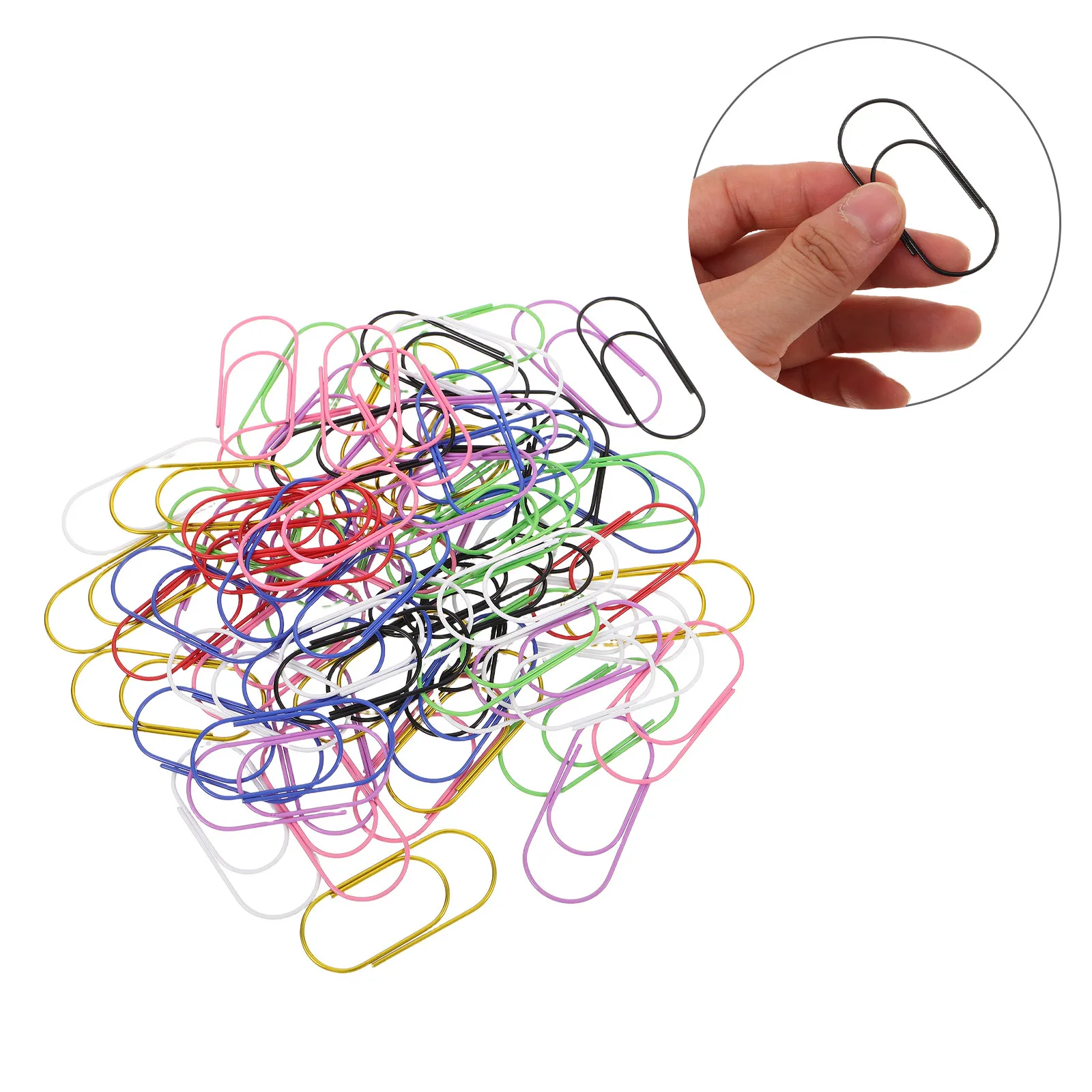 

80 шт. цветных скрепок-зажимов Jumbo 50 мм, металлические, с покрытием, сверхпрочные, для бумаг, для офиса, для сортировки документов